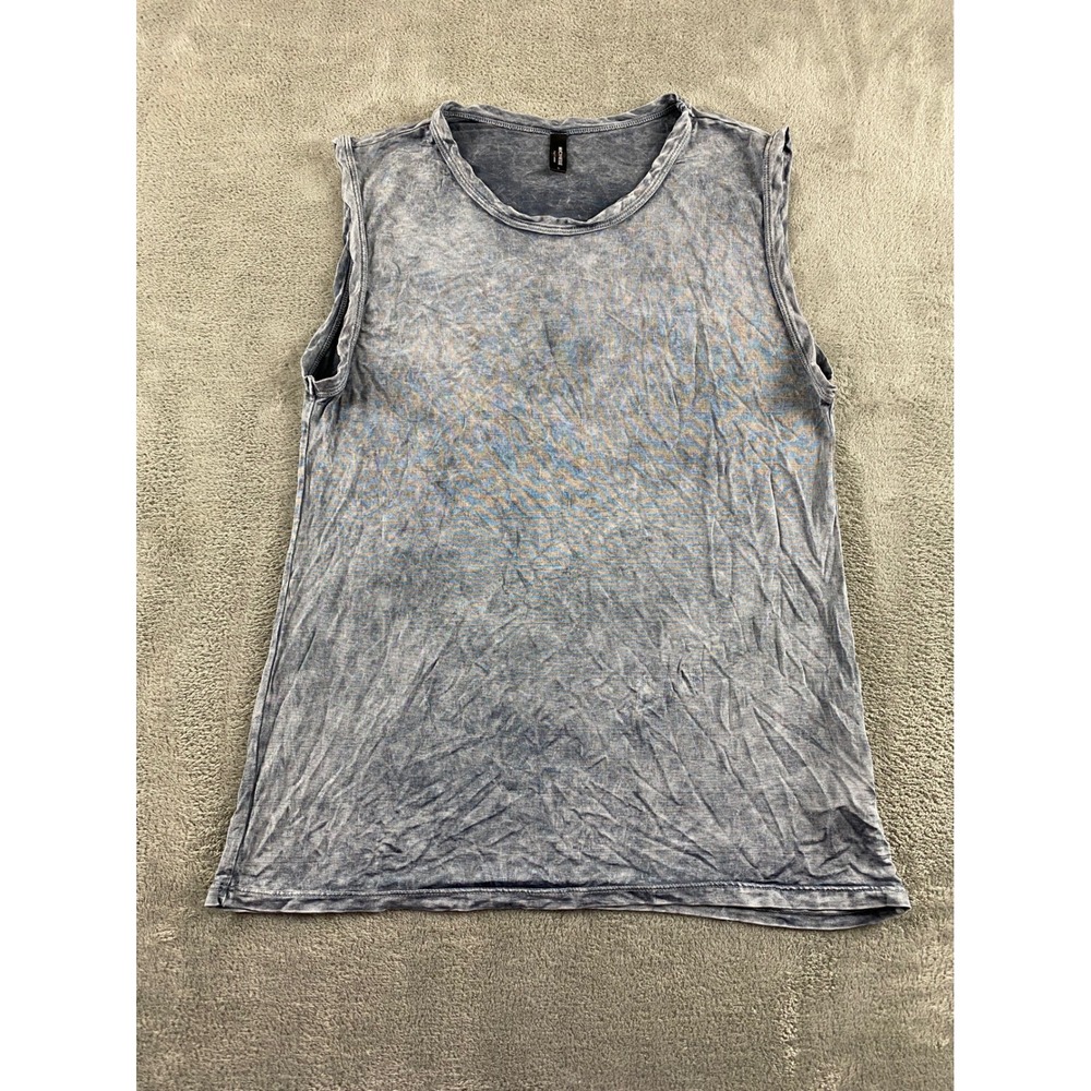 Michelle by Commune Blue Acid Wash Muscle Tank Top Sleeveless M1509T202 Large